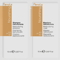 Fanola Nourishing Реструктуризирующая серия шампунь 15мл+ маска 15мл Fanola Nourishing Реструктуризирующая серия шампунь 15мл+ маска 15мл