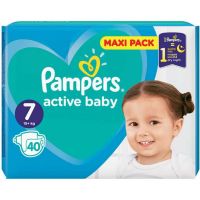 Подг. Pampers "Active Baby" Maxi р.7 № 40 (15+ кг)