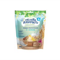 Каша молочная "Когда я вырасту" 5 злаков с 6 мес. 200г
