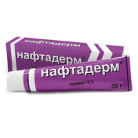 Нафтадерм 10% 35г линимент (нафталанская нефть)