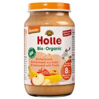 Holle Bio Organic Пюре банан/яблоко/злаки/абрикос (8 мес+) 220 г
