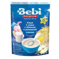 Bebi каша 3 злака с яблоком и ромашкой, с молоком с 6 мес. 200г