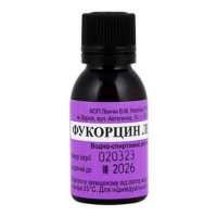 Фукорцин Ликол 25мл р-р д/наружного прим (Фенол+Борная к-та+Резорцин+Фуксин)