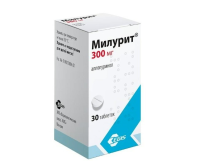 Милурит 100мг №30 таблетки (Аллопуринол)
