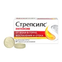 Стрепсилс Интенсив (мед-лимон) 8,75мг №24 таблетки д/рассасывания (Флурбипрофен)