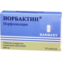 Норбактин 400мг №20 таб п/плен оболочкой (Норфлоксацин)
