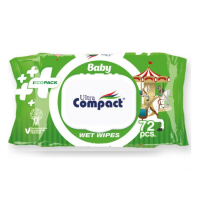 Салфетки влажные "Ultra Compact" детские с крышечкой №72 Экопак (карусель)
