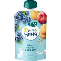 ФрутоНяня пюре ябл/черника/печенье с 6мес 90гр ФрутоНяня пюре ябл/черника/печенье с 6мес 90гр