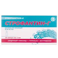 Строфантин Г раствор для инъекций 0,25мг/мл 1мл амп №10