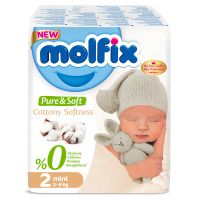 Подг. Molfix "Pure & Soft" ДжамбоПак №2 'Mini' (3-6кг)  64шт