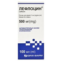 Лефлоцин 5мг/мл 100мл р-р д/инфузий (Левофлоксацин)