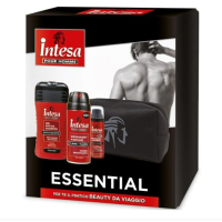 INTESA POUR HOMME ESSENTIAL Набор мужской:Косметичка+дезод.180мл+гель-шамп. 250мл+пена д/бритья 50мл