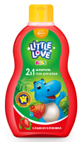Свобода Little love шампунь + гель для душа 2 в 1 Детский сладкая клубника, 400мл