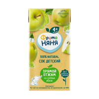 ФрутоНяня сок из спелых яблок прямой отжим.с 4мес 200мл