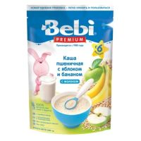 Bebi каша пшеничная с яблоком и бананом молочная с 6 мес. 200г