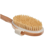 Щетка д/сухого массажа из чайного дерева с щетиной кактуса со съемной ручкой 43см