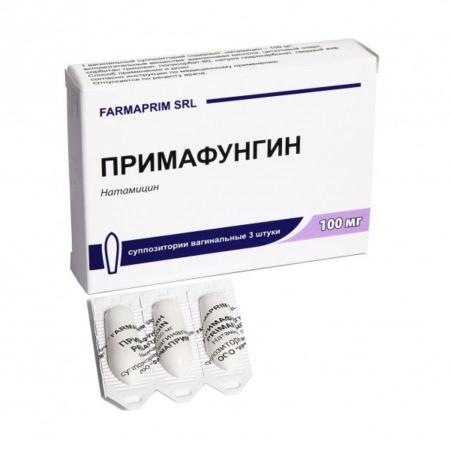 Примафунгин 100мг №3 суппозитории вагинальные (Натамицин)