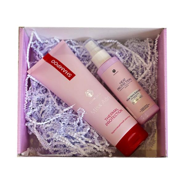 ADRICOCO Набор подарочный №24 Сияющая красота (Термозащитный шампунь 250мл, Термозащ спрей100мл)