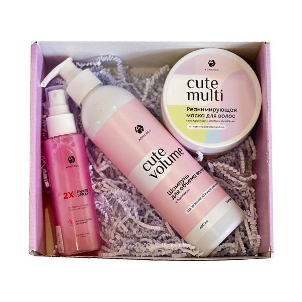 ADRICOCO Набор подарочный №23 Совершенство ОТ и ДО(Шампунь400мл,маска 200мл,двухфазный спрей 100мл)