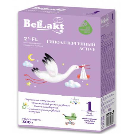 Беллакт гипоаллергенный Active 1 (0-6мес) с олигосахаридами грудного молока 2´FL 300г
