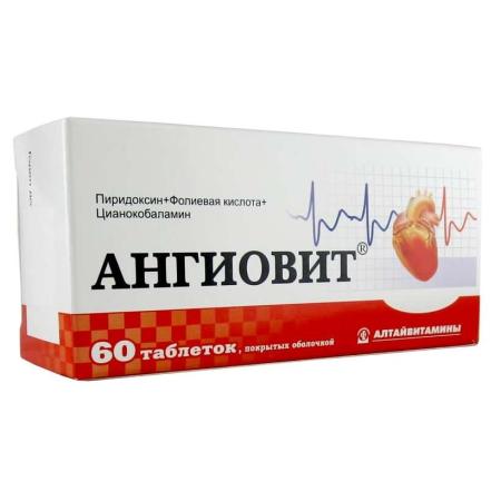 Ангиовит №60 таб п/о (ВитВ6+ВитВ12+Фолиевая к-та)