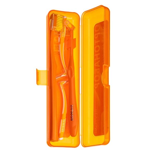 Ортонабор Revyline Dental Kit в пенале оранжевом - зуб.щетка, ершики SSS/SS, монопучковая щетка