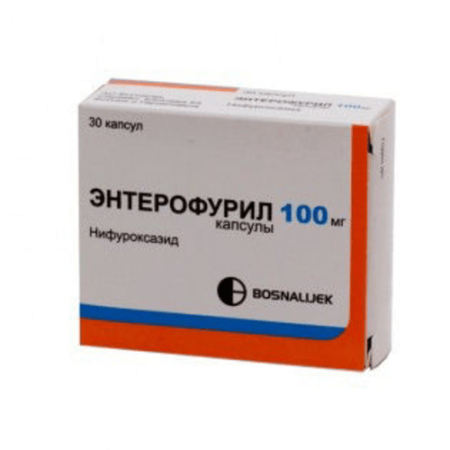 Энтерофурил 100мг №30 капсулы (Нифуроксазид)