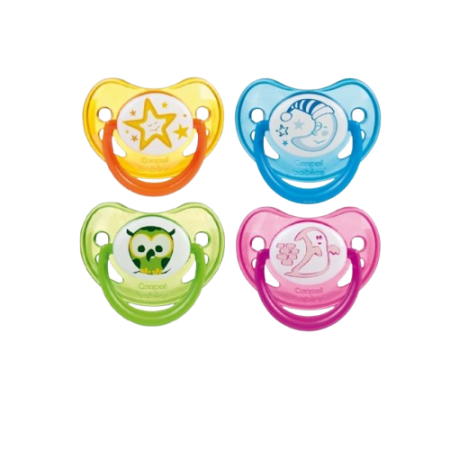 Canpol пустышка силиконовая С ортодонтическая (18+ мес) (22/502) "Night Dreams" светится в темноте