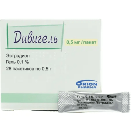 Дивигель гель 0,1% 1г №28 (эстрадиол)