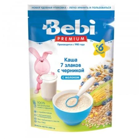 Bebi  каша 7 злаков черника молочная с 6мес. 200г
