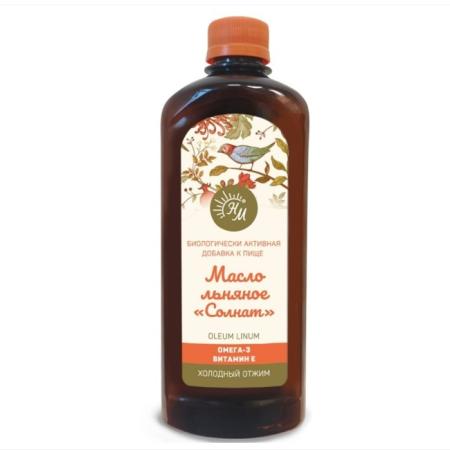 Масло Льна Солнат 500мл пищевое нерафинированное