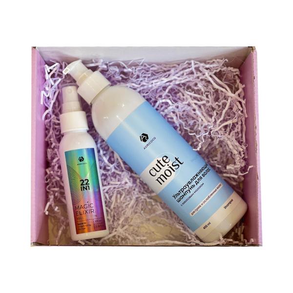 ADRICOCO Набор подарочный №25 Время вдохновлять(увлаж шампунь 400мл, крем-спрей д/волос 100мл)