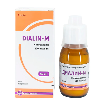 Диалин-M 60мл сусп д/пр внутрь (Нифуроксазид)