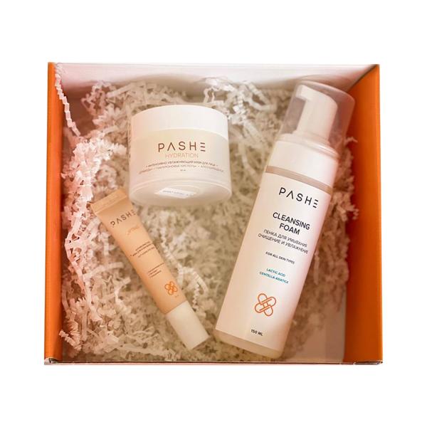 PASHE набор Подарочный №05 С любовью к себе(Пенка д/умывания, Крем д/кожи вокруг глаз,Крем д/л