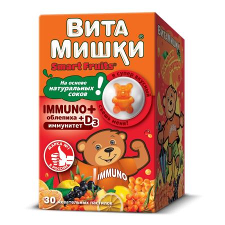 ВитаМишки Имунно+Облепиха+D3 пастилки жевательные №30
